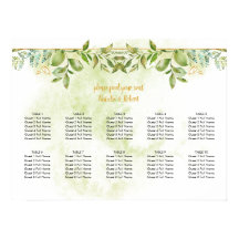 Botanisk Grönt och Guld Crystals Bröllop Poster