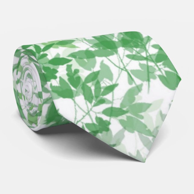 Botanisk Grönt och White Lövs Neckties Neck Tie (Rullad)