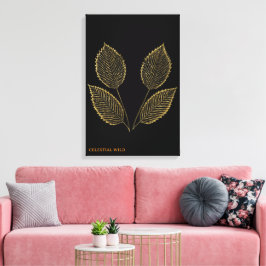 Botanisk Guld Essens Fin Konst Canvas