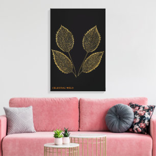 Botanisk Guld Essens Fin Konst Canvas