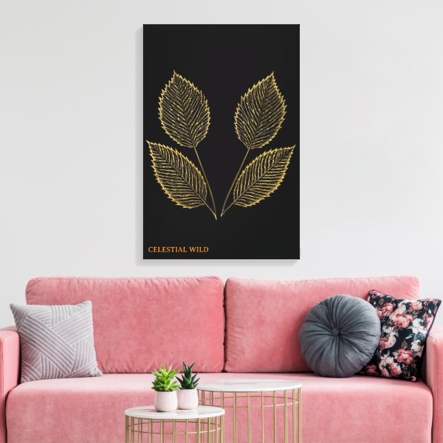 Botanisk Guld Essens Fin Konst Canvas (Insitu (Vardagsrum))