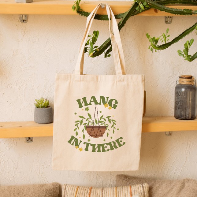 Botanisk 'Häng kvar' Positivitetsväxtälskare Tygkasse (Skapare uppladdad)