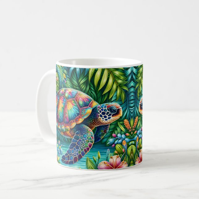 Botanisk havssköldpadda kaffemugg (Framsida vänster)