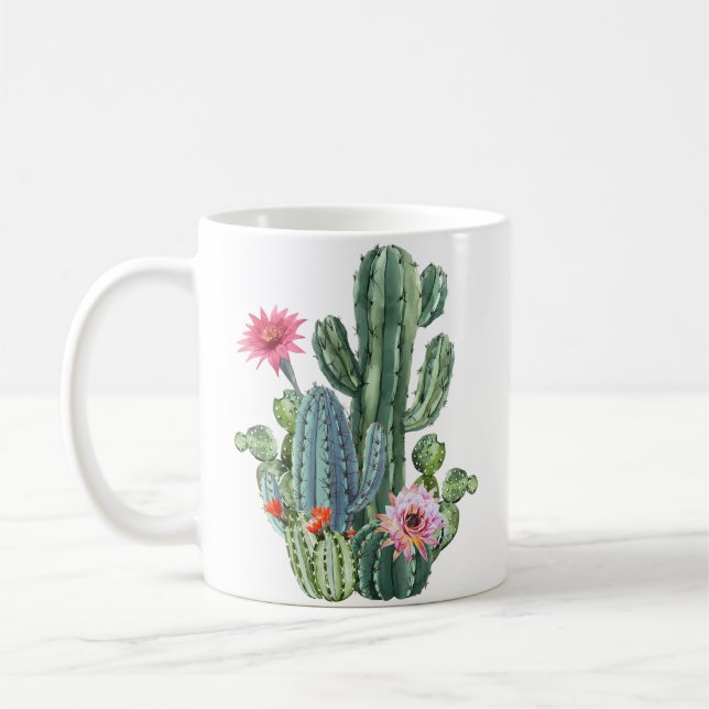 Botanisk herr Cactus växtälskare present Trädgårds Kaffemugg (Vänster)
