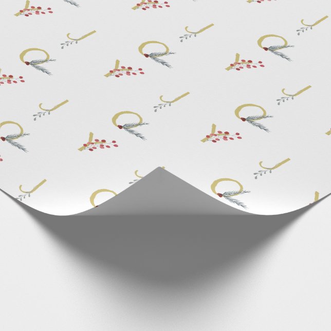 Botanisk Högtidsglädje Rustik Guld Minimal Fest Presentpapper (Hörn)