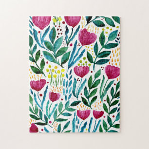 Botanisk illustration av blommigten pussel