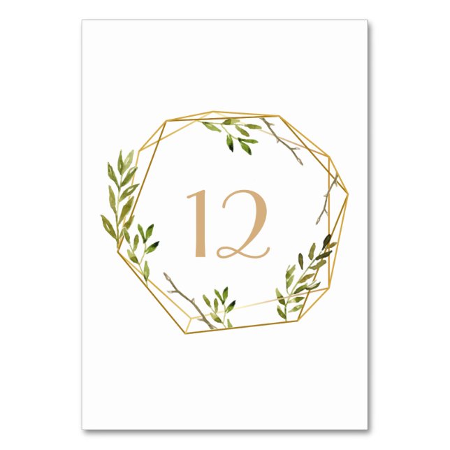botanisk illustration av chic guld terarium bordsnummer (Framsidan)