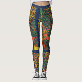 botanisk illustration av djurens abstrakt leggings