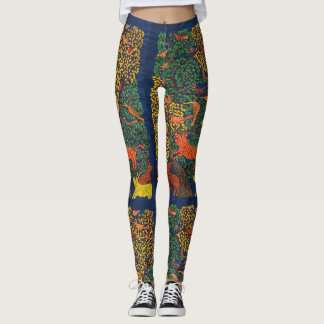 botanisk illustration av djurens abstrakt leggings
