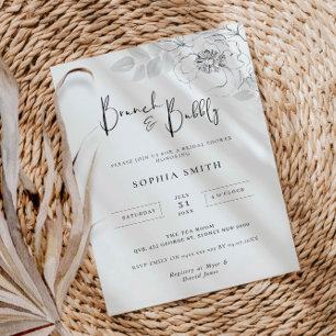 Botanisk illustration Brunch Bubly-Möhippa Inbjudningar