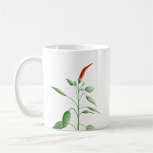 Botanisk illustration för varm Chilipepparväxt Kaffemugg