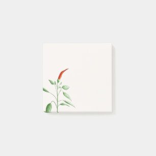 Botanisk illustration för varm Chilipepparväxt Post-it Block