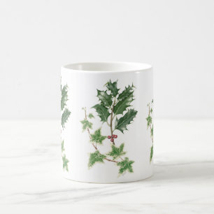 Botanisk järnek för jul & murgrönamugg kaffemugg