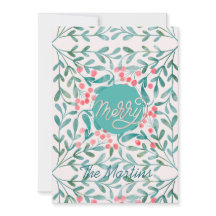 Botanisk jul i Röd och Grönt Handskriven