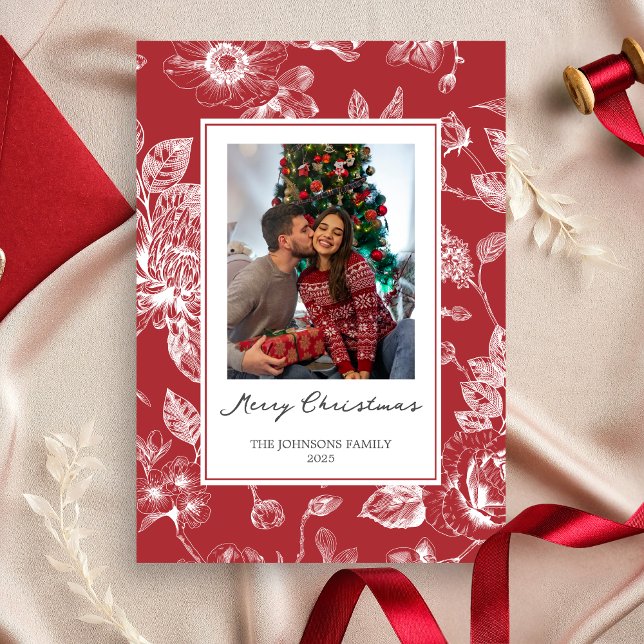 Botanisk jul julkort (Christmas Family Holiday Card )