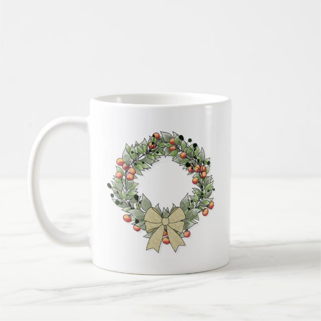 Botanisk julkrans kaffemugg (Vänster)