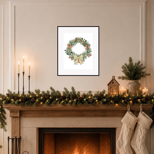 Botanisk julkrans poster (Bring quiet holiday charm to your home.)