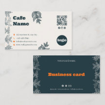 Botanisk kaffekafé QR-kod Namnskort