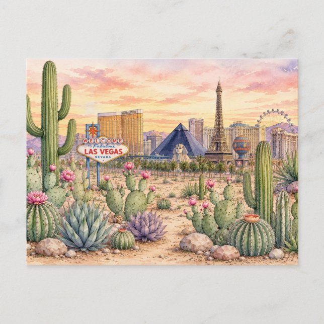 Botanisk Kaktus Las Vegas Postkort Vykort (Framsida)