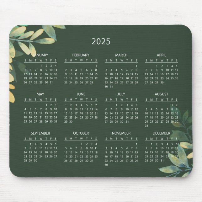 Botanisk kalender för 2025 med enkel Elegant | Mou Musmatta (Framsidan)