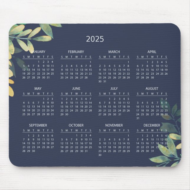 Botanisk kalender för 2025 med enkel Elegant | Mou Musmatta (Framsidan)