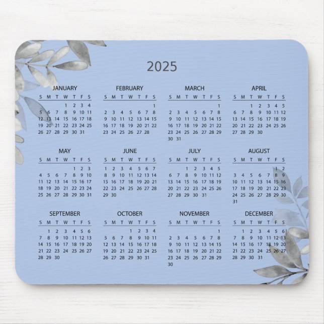 Botanisk kalender för 2025 med enkel Elegant | Mou Musmatta (Framsidan)