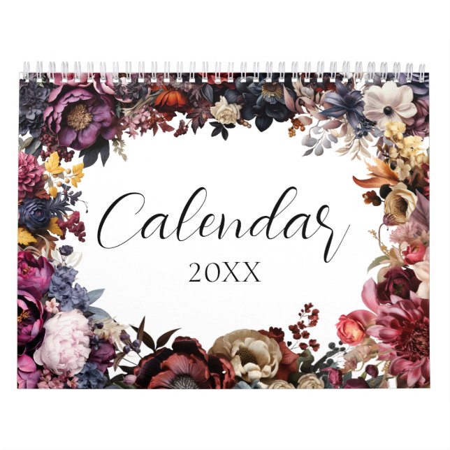 Botanisk kalender för elegantens Blommigt (Omslag)