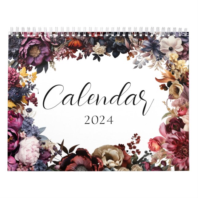 Botanisk kalender för elegantens Blommigt (Omslag)