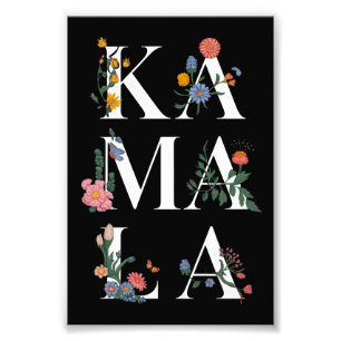 Botanisk Kamala Harris Röstning 2024 Blommig Välja Fototryck