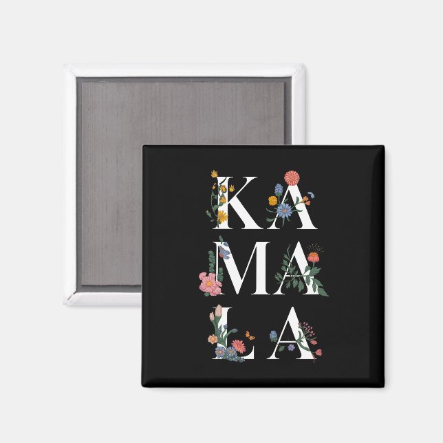 Botanisk Kamala Harris Röstning 2024 Blommig Välja Magnet (Front/Back)