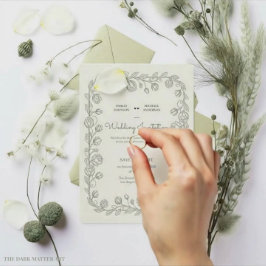 Botanisk Kant Antik Fransk Vintage Elegant Inbjudningar