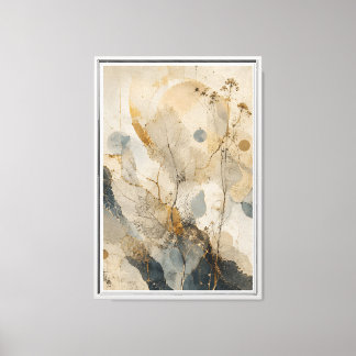 Botanisk Kartografi | Lyxig Neutral Botanisk  Canvastryck