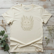 Botanisk kattblomdesign – Katt i floral linjekonst