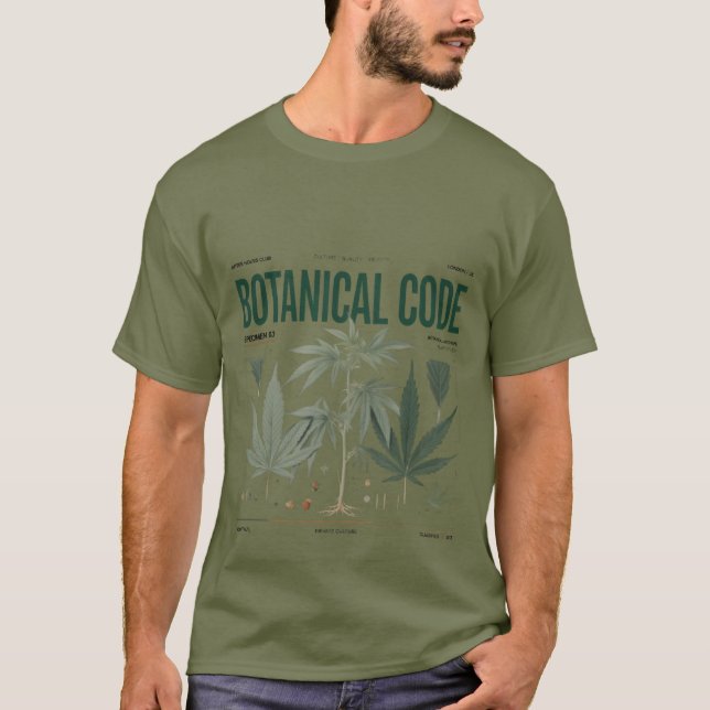 Botanisk kod växtstudie t shirt (Framsida)