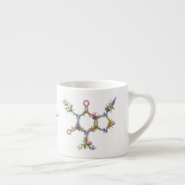 Botanisk Koffein Molekyl Kaffe Kopp Espressomugg (Höger)