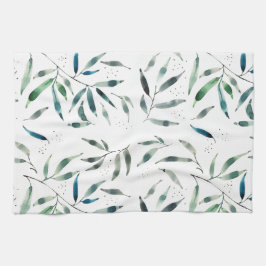 botanisk kökshandduk för vattenfärg