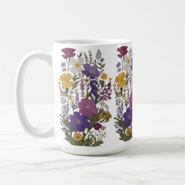 Botanisk konst kaffemugg (Vänster)