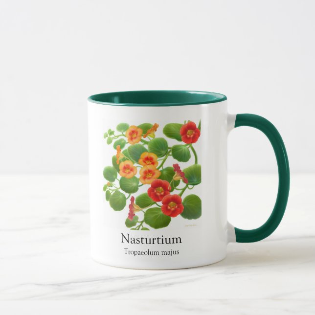 Botanisk konstmugg för Nasturtium Mugg (Höger)