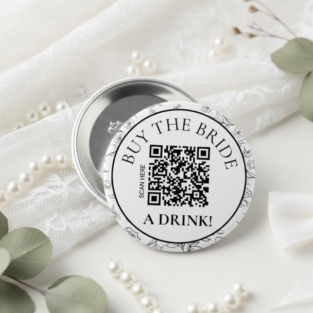 Botanisk Köp Bröllopet En Drink QR Möhippa Knapp (Skapare uppladdad)