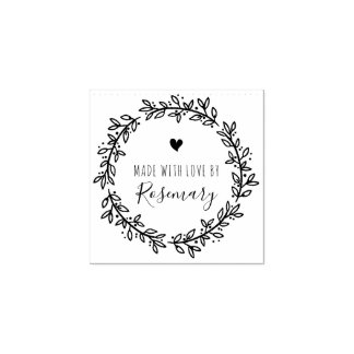 Botanisk krans som gjorts med Kärlek av Stämpel