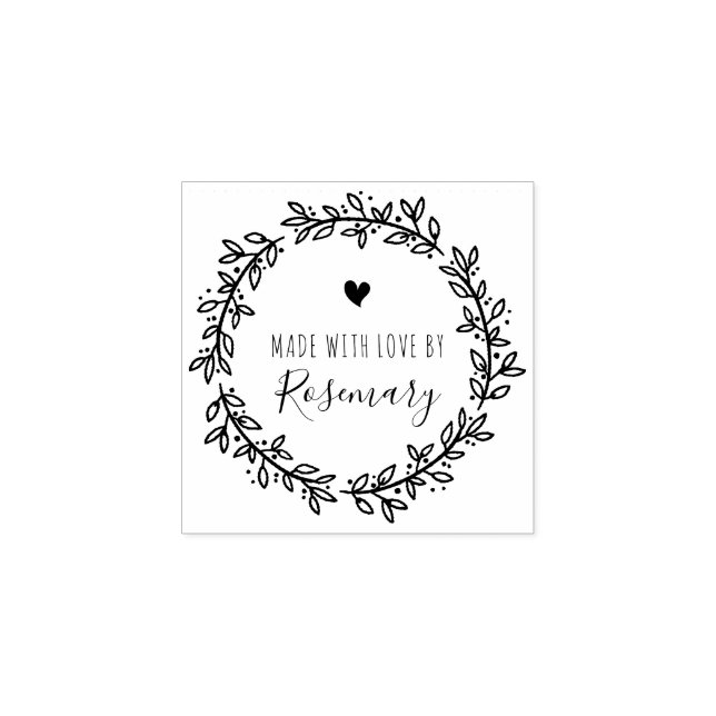 Botanisk krans som gjorts med Kärlek av Stämpel (Tryck)