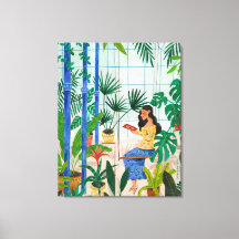 Botanisk kvinna gröna växter