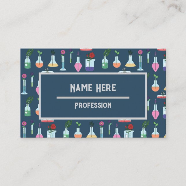 Botanisk lab-utrustning visitkort (Framsida)