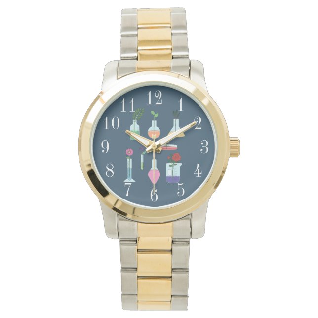 Botanisk laboratorieutrustning armbandsur (Framsida)