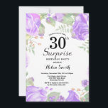 Botanisk Lila Blommigt Surprise 30års födelsedag Inbjudningar<br><div class="desc">Inbjudan till botanisk Lila Blommigt Surprise 30års födelsedag. Blommigt Rosa Barn på födelsedagsinbjudan för kvinnor. Vattenfärgsblomma Blommigt blomma. Elegant Rosa ros och Peony Flowers. Vuxen födelsedag. Vit bakgrund. Svarta och vita. 13:e 15:e 16:e 18:e 20:e 30:e 40:e 60:e 70:e 80:e 90:e 100:e, alla åldrar.Om du vill göra ytterligare anpassningar klickar...</div>