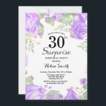 Botanisk Lila Blommigt Surprise 30års födelsedag Inbjudningar<br><div class="desc">Inbjudan till botanisk Lila Blommigt Surprise 30års födelsedag. Blommigt Rosa Barn på födelsedagsinbjudan för kvinnor. Vattenfärgsblomma Blommigt blomma. Elegant Rosa ros och Peony Flowers. Vuxen födelsedag. Vit bakgrund. Svarta och vita. 13:e 15:e 16:e 18:e 20:e 30:e 40:e 60:e 70:e 80:e 90:e 100:e, alla åldrar.Om du vill göra ytterligare anpassningar klickar...</div>