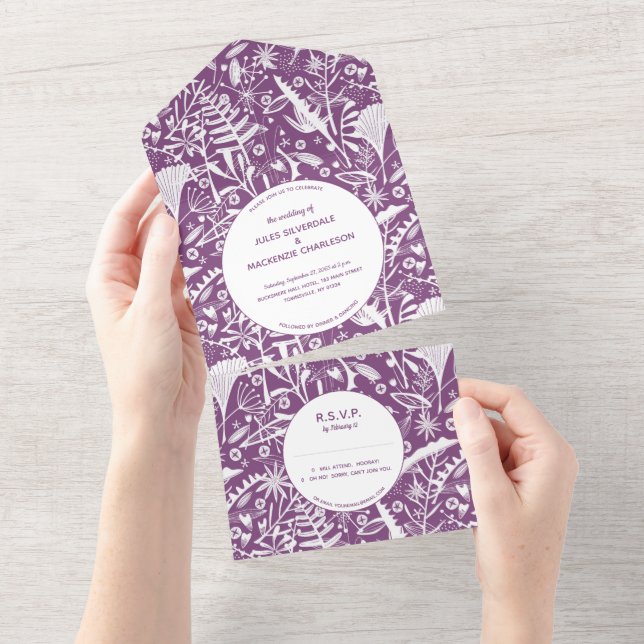 Botanisk Lila Foliage Bröllop (Tearaway)