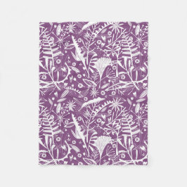 Botanisk Lila Modern Fleecefilt