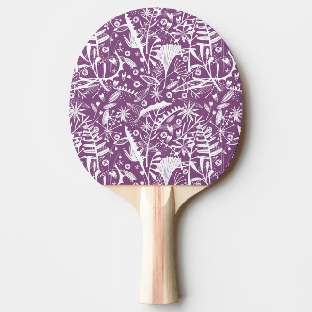 Botanisk Lila Modern Pingisracket (Framsidan)