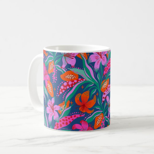 Botanisk livfull trädgård kaffemugg (Framsida vänster)